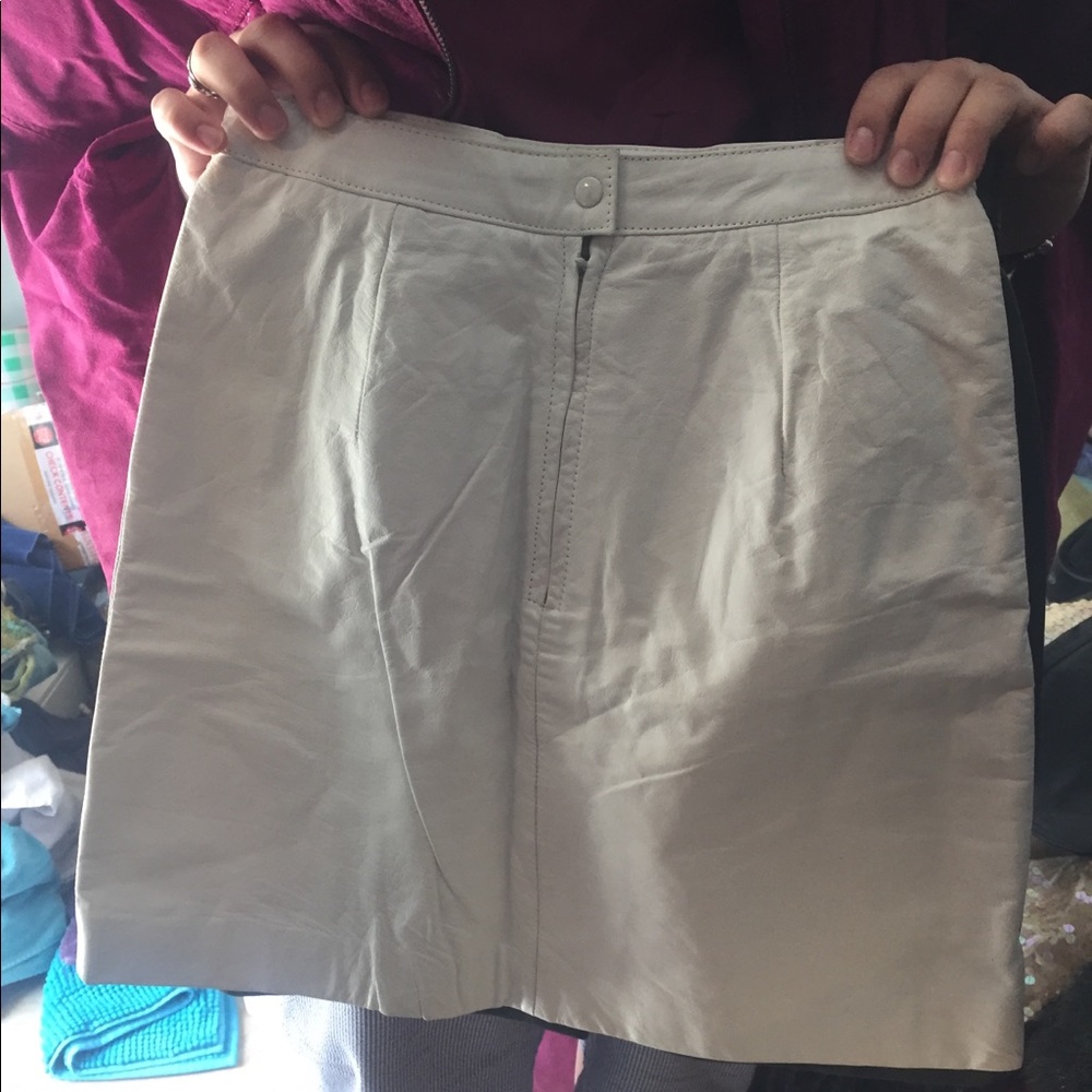 Off white leather skirt